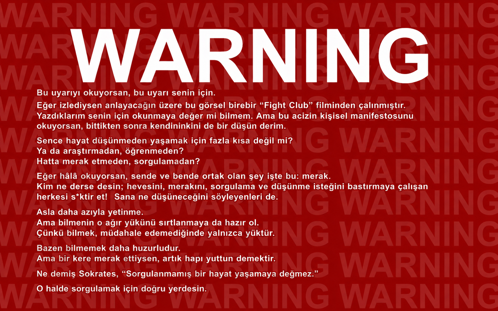 Eski Kafadan Hakkımda manifestosu
